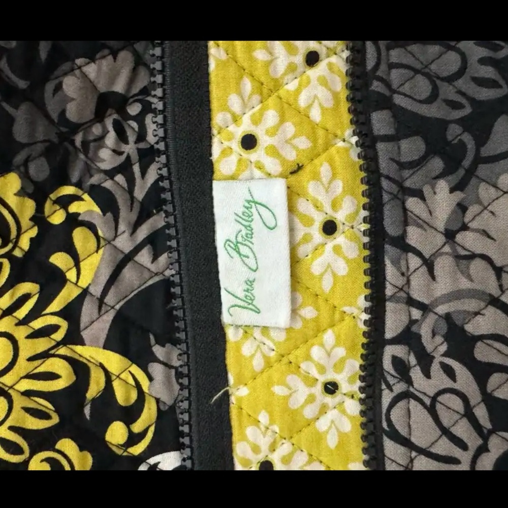 Vera Bradley Black and Yellow Floral Large Duffel Bag - Picture 5 of 6